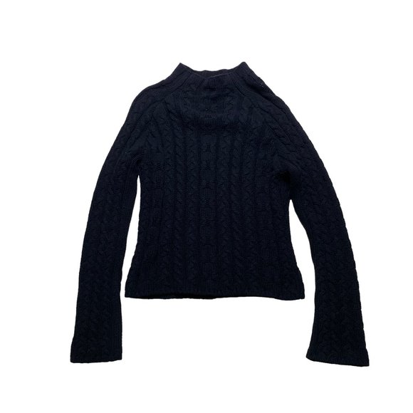 Old Navy Cable Knit Sweater Womens Size Large Black Pullover Stretch - Picture 1 of 7